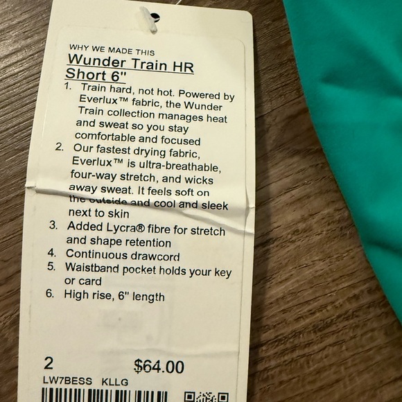 lululemon athletica wunder train HR short 6inch Kelly green - Picture 4 of 4